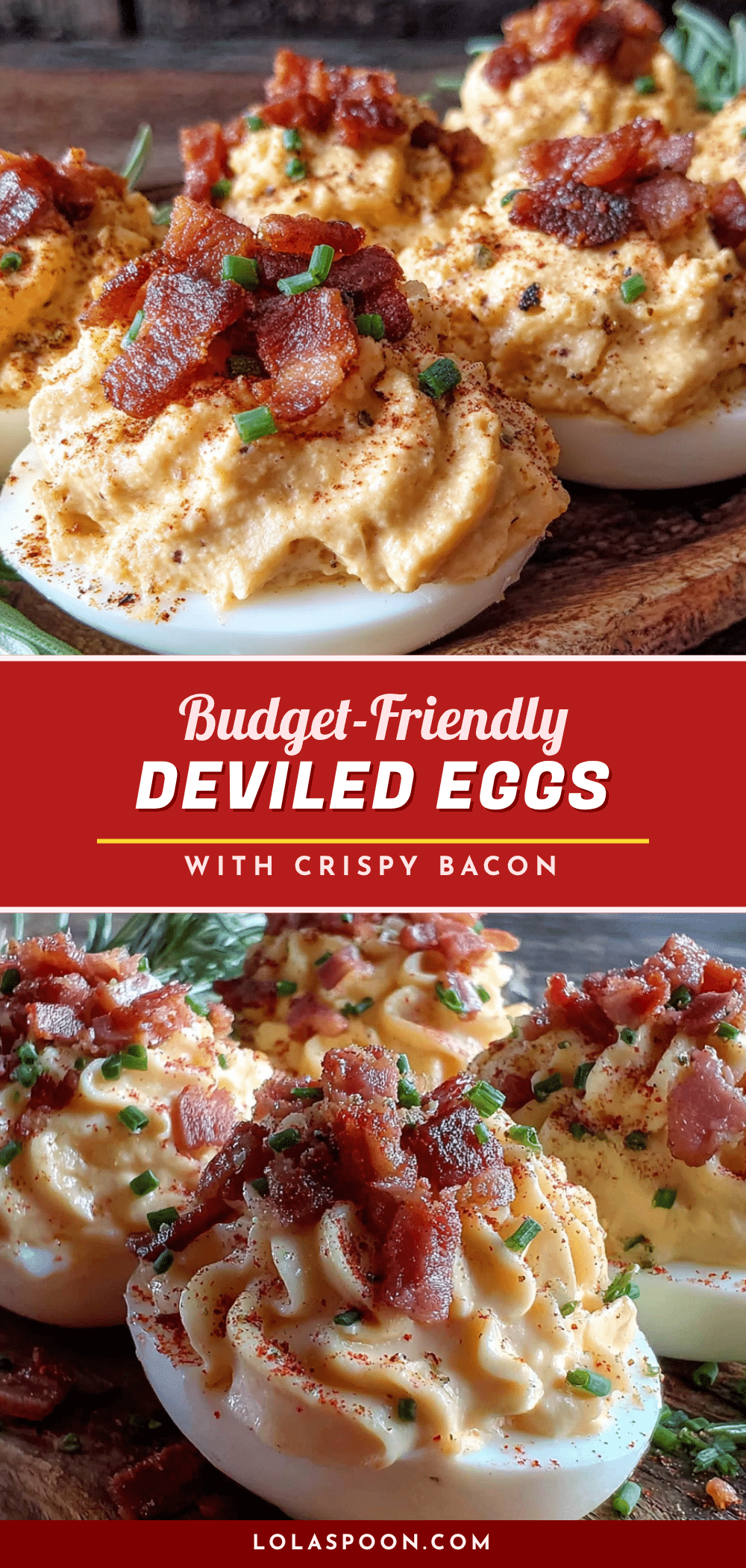 budget-friendly thanksgiving deviled eggs with crispy bacon bits recipe