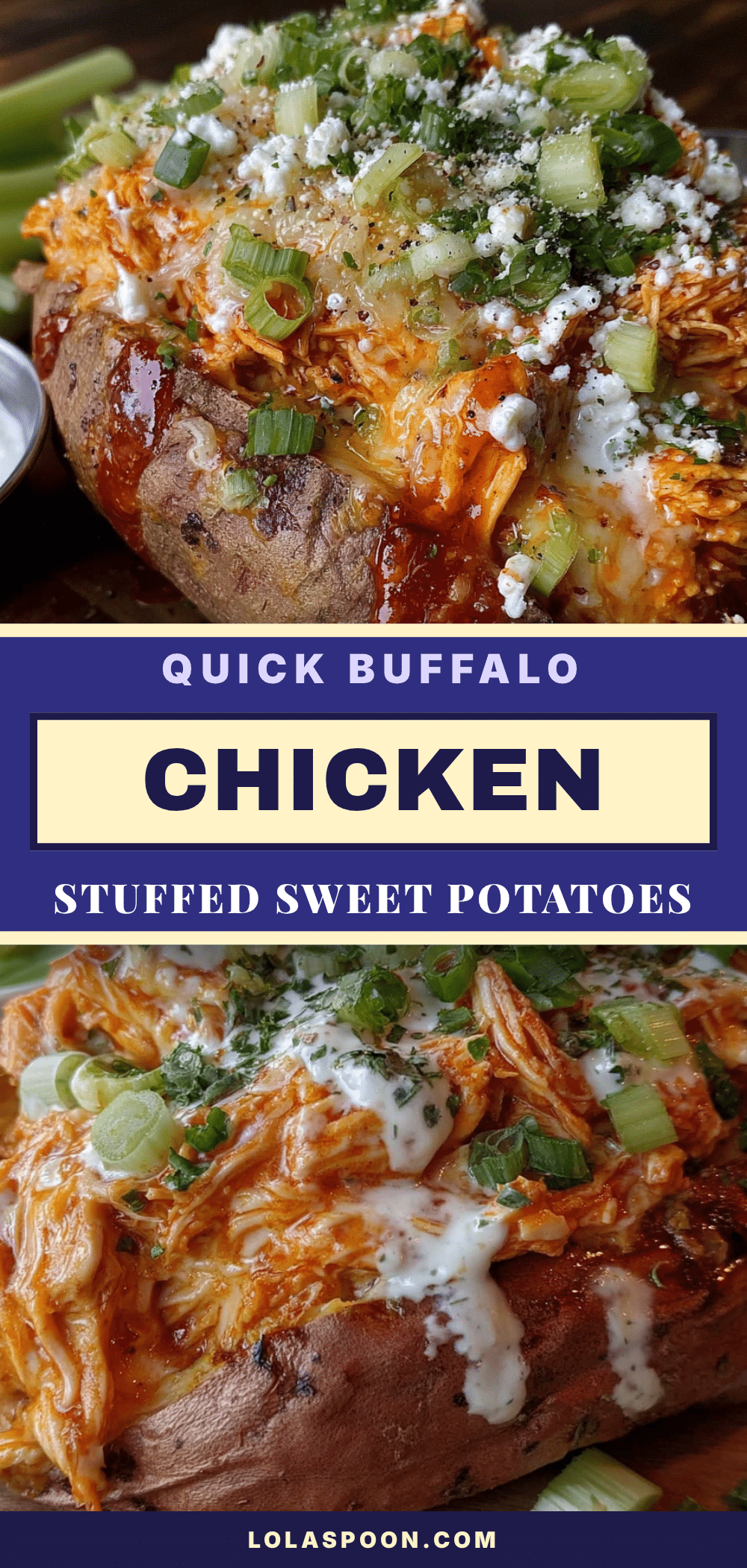 buffalo chicken stuffed sweet potatoes recipe