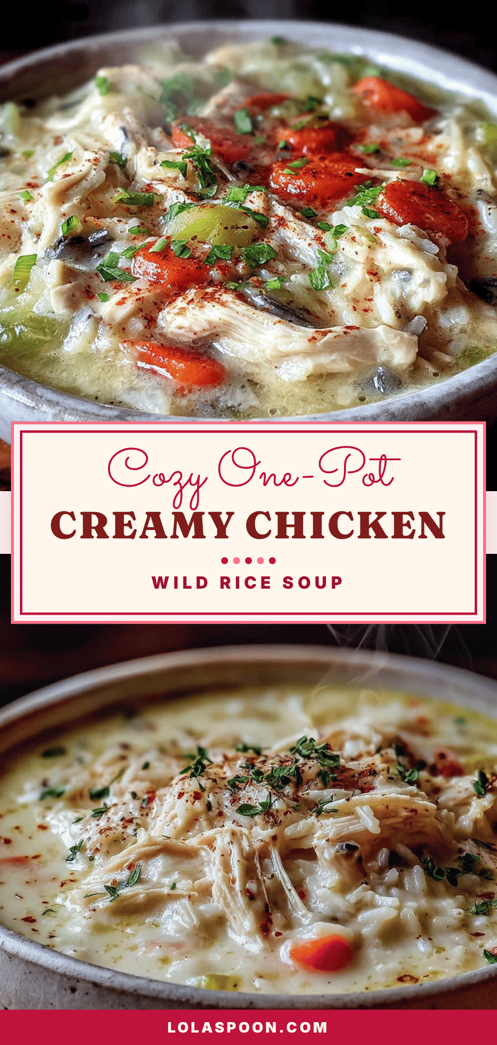 cozy one-pot creamy chicken and wild rice soup recipe