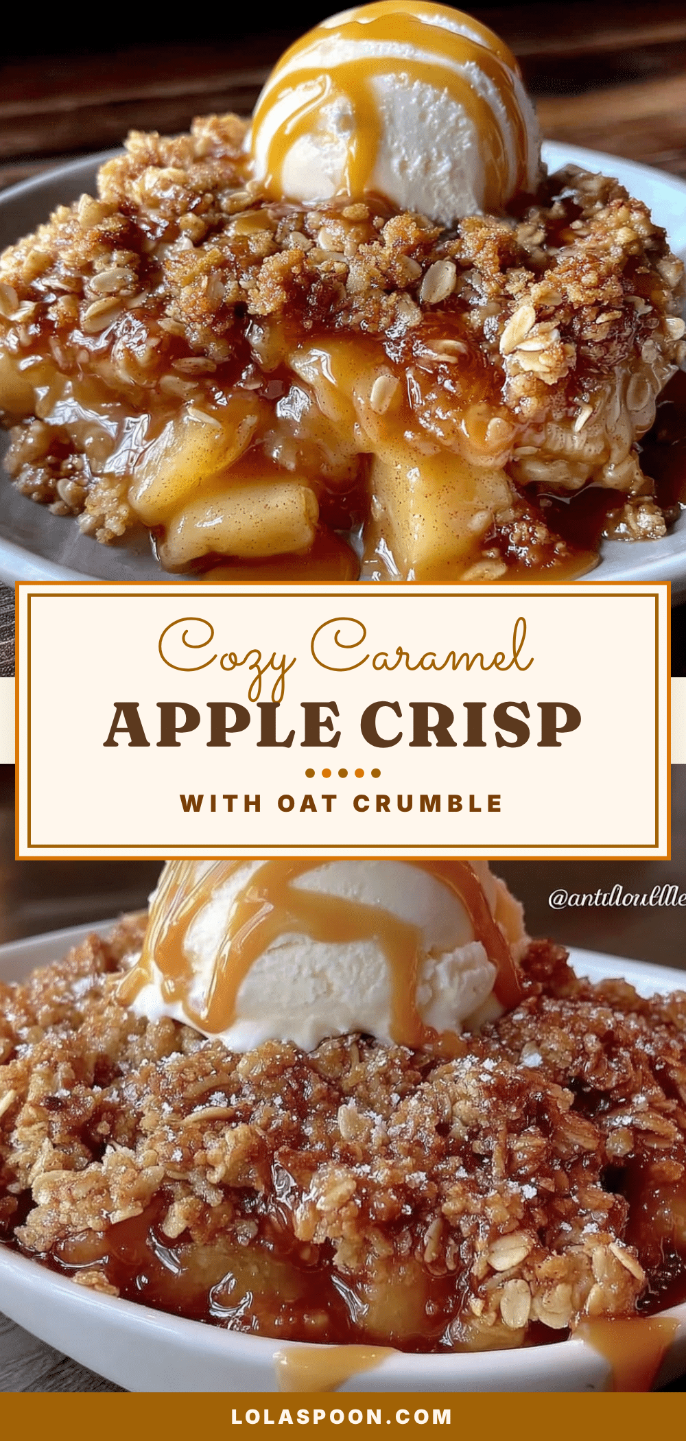 cozy salted caramel apple crisp with oat crumble recipe