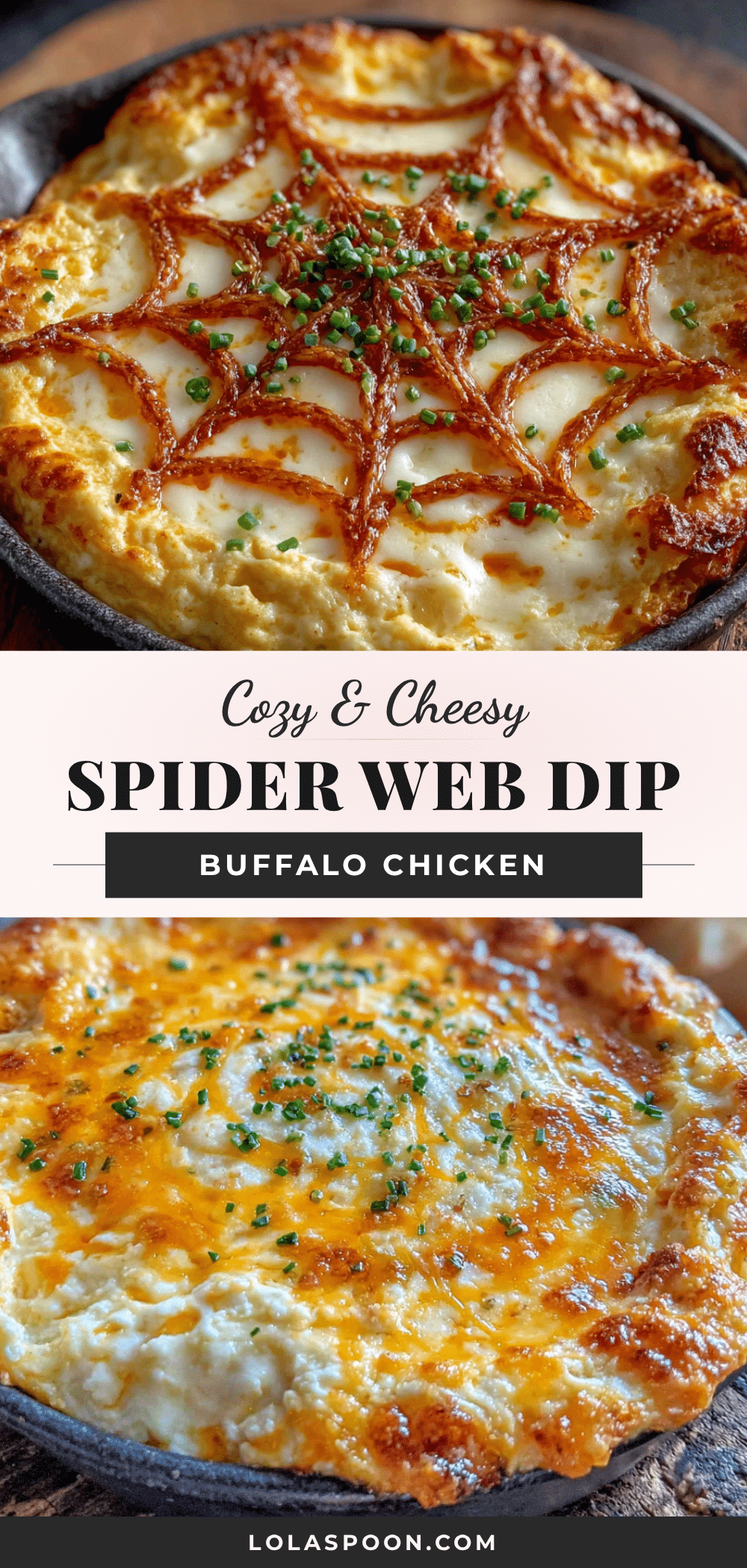 cozy spider web buffalo chicken dip recipe