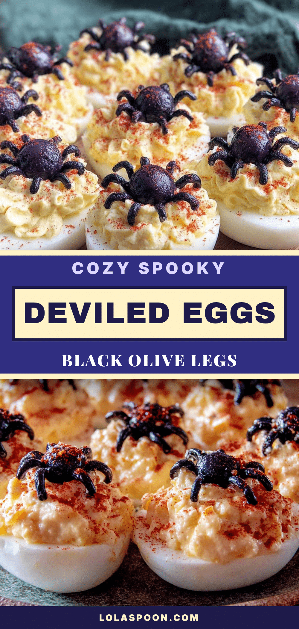 cozy spooky spider deviled eggs recipe