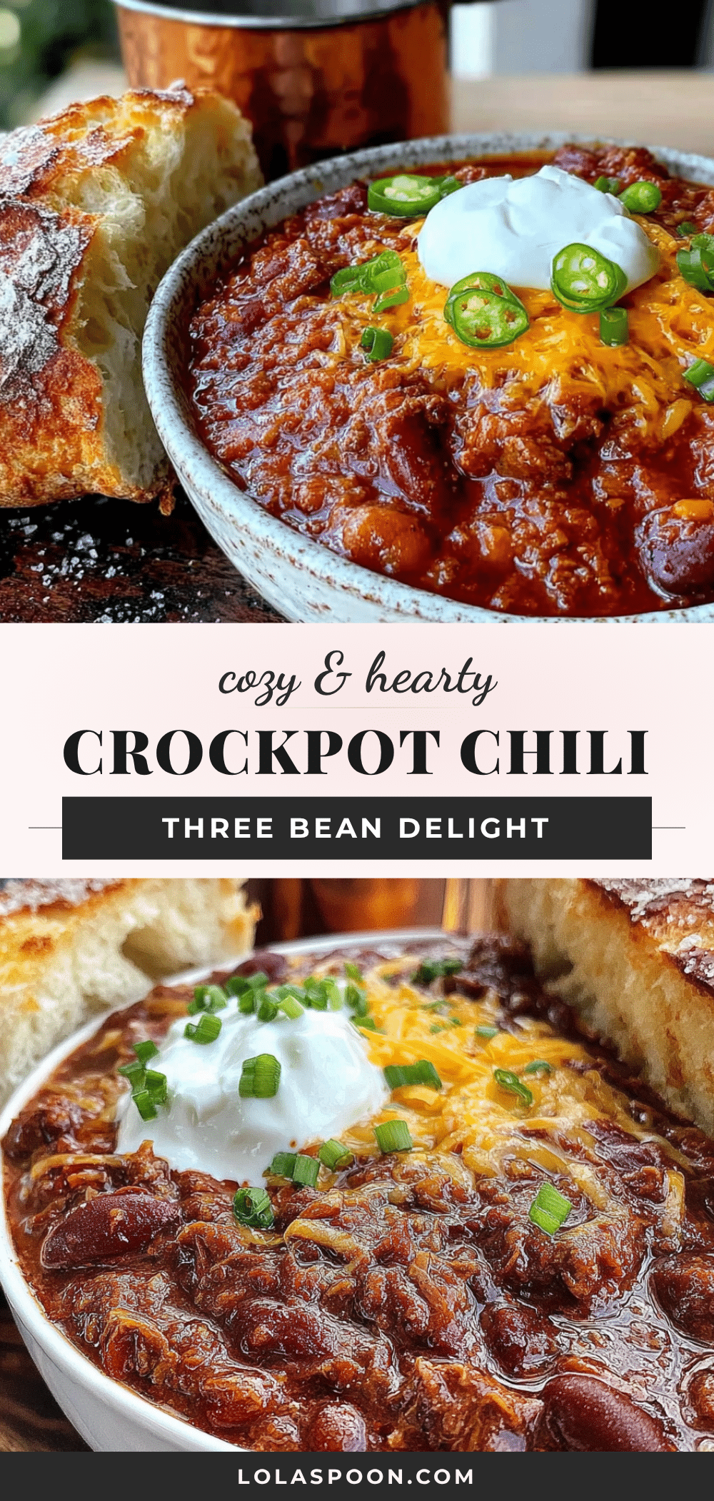 crockpot chili with three beans recipe