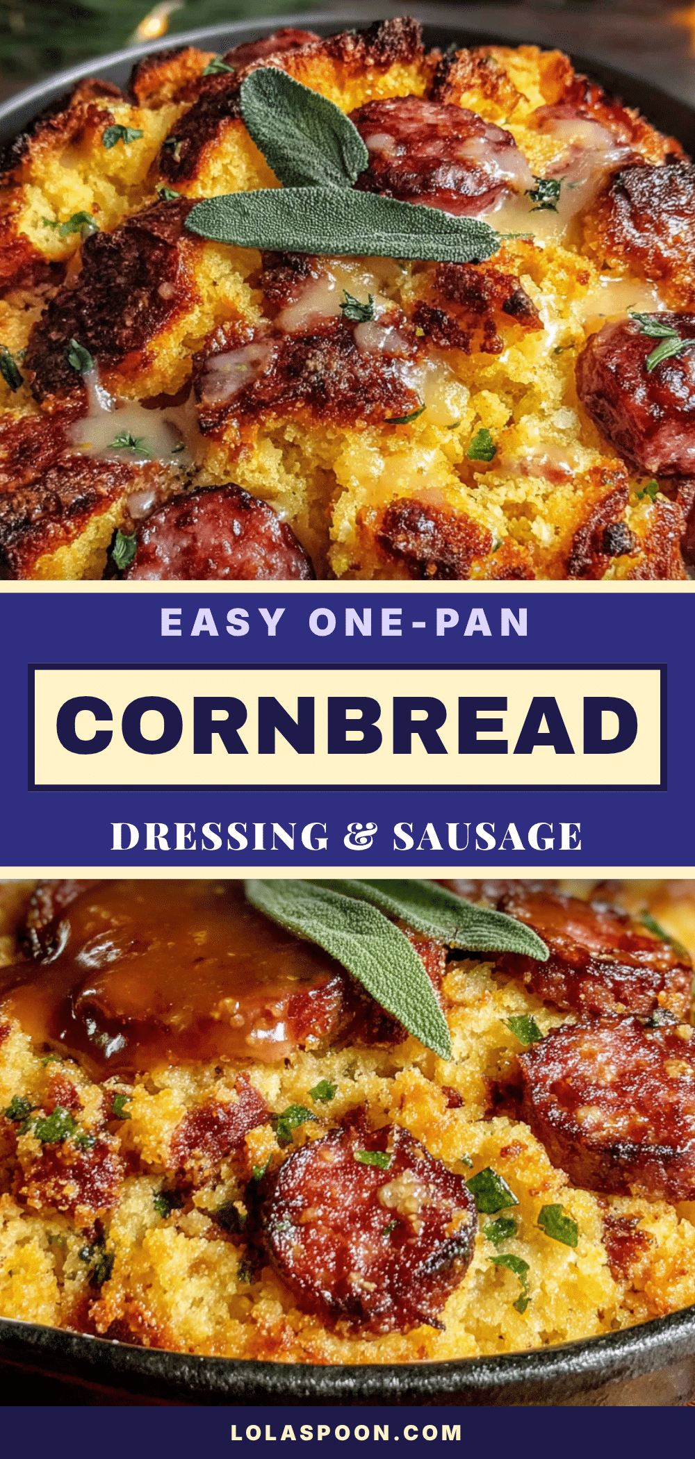 easy one-pan cornbread dressing with andouille sausage recipe