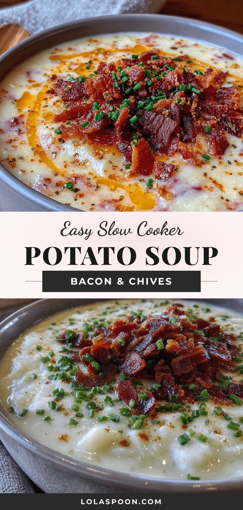 easy slow cooker potato soup with bacon and chives recipe