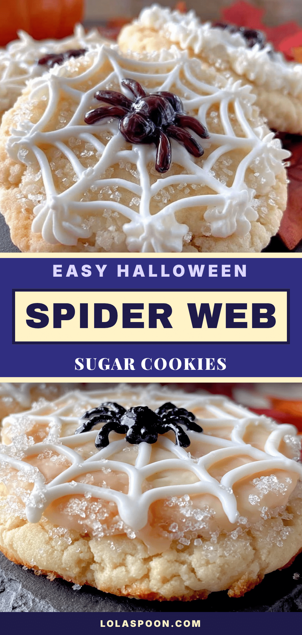 Halloween Spider Web Sugar Cookies recipe