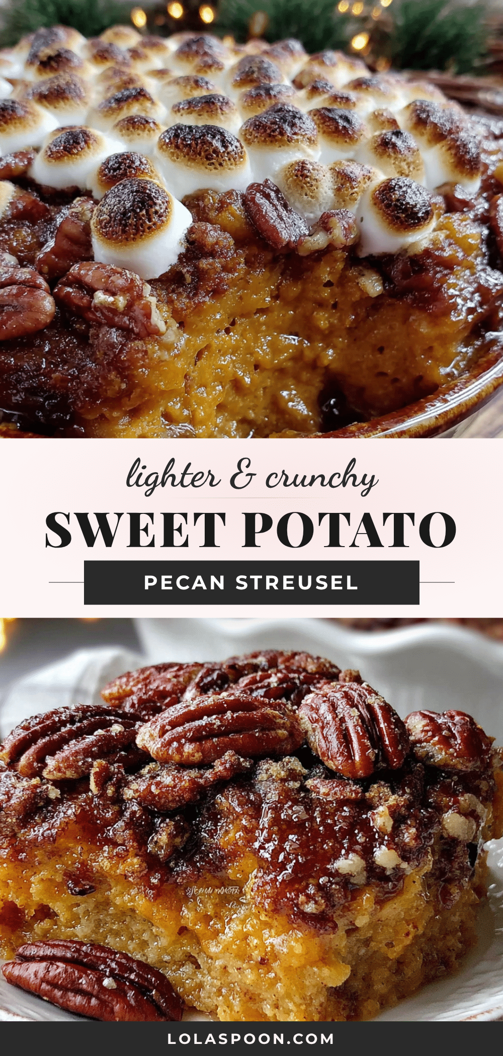 lighter sweet potato casserole with pecan streusel recipe