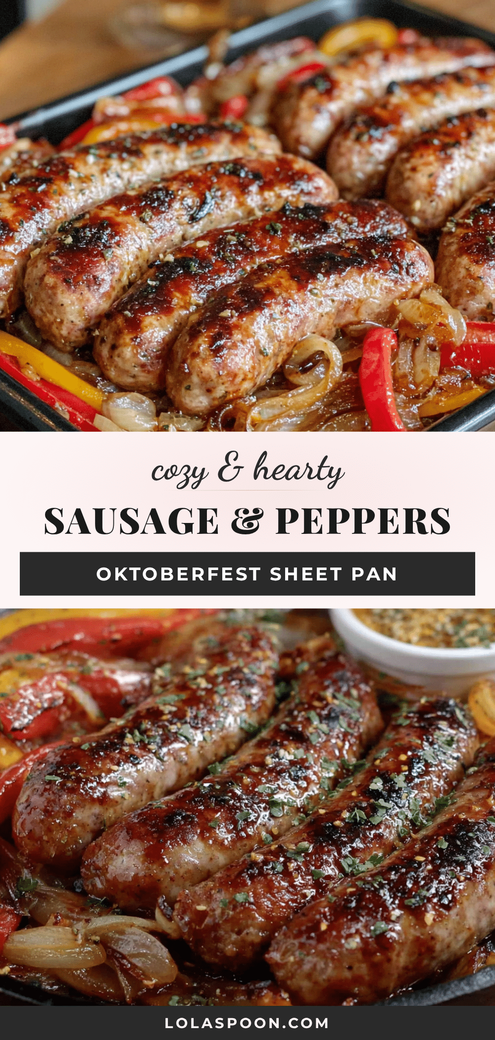 Oktoberfest Sausage and Peppers Sheet Pan Dinner recipe