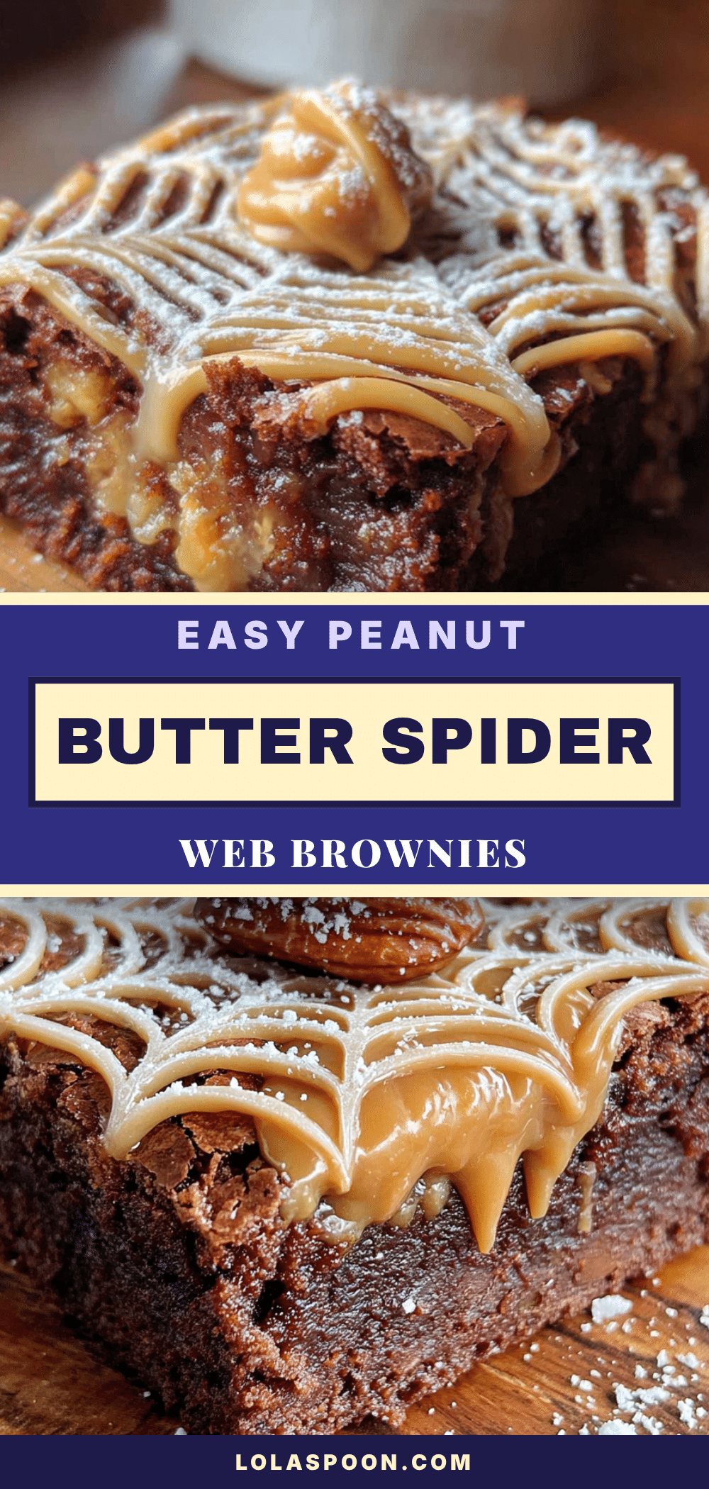 peanut butter spider web brownies recipe
