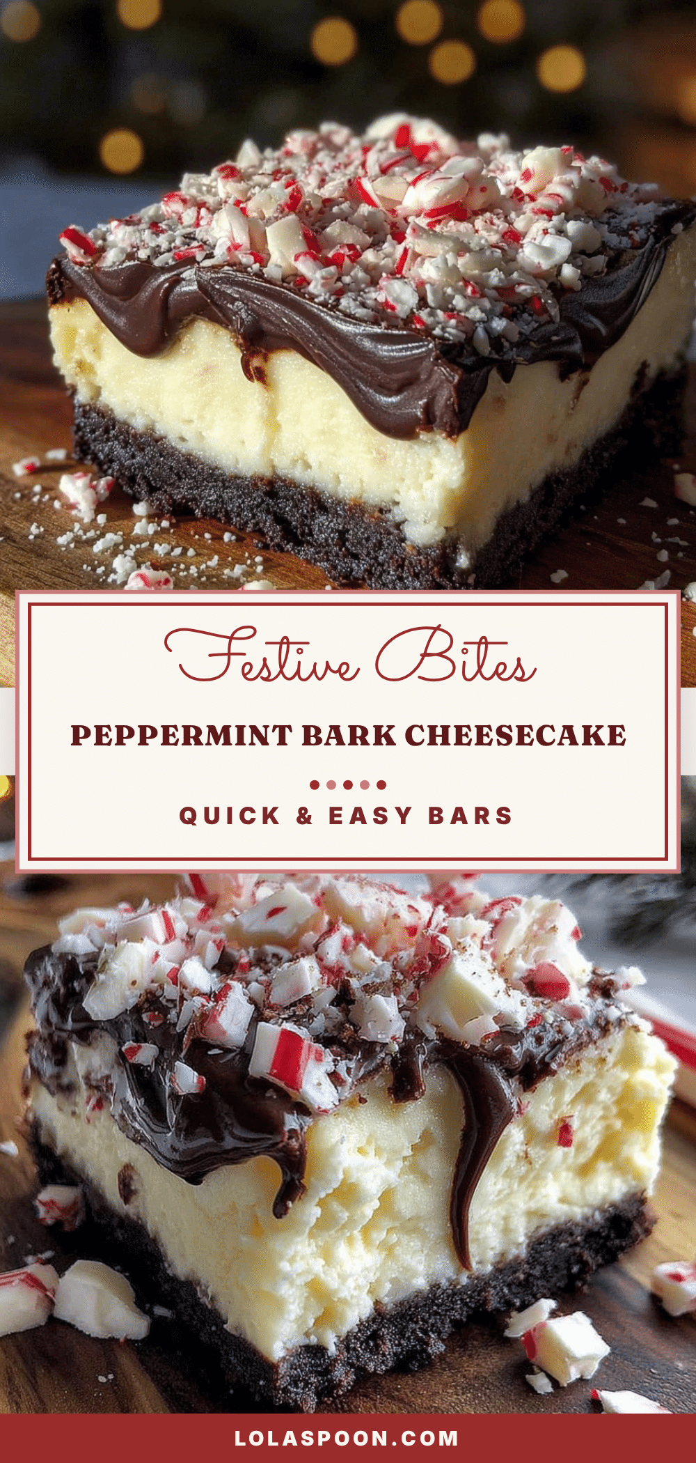 peppermint bark cheesecake bars recipe