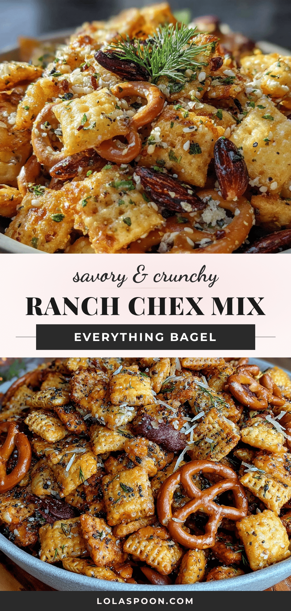 Savory Ranch Everything Bagel Chex Mix recipe