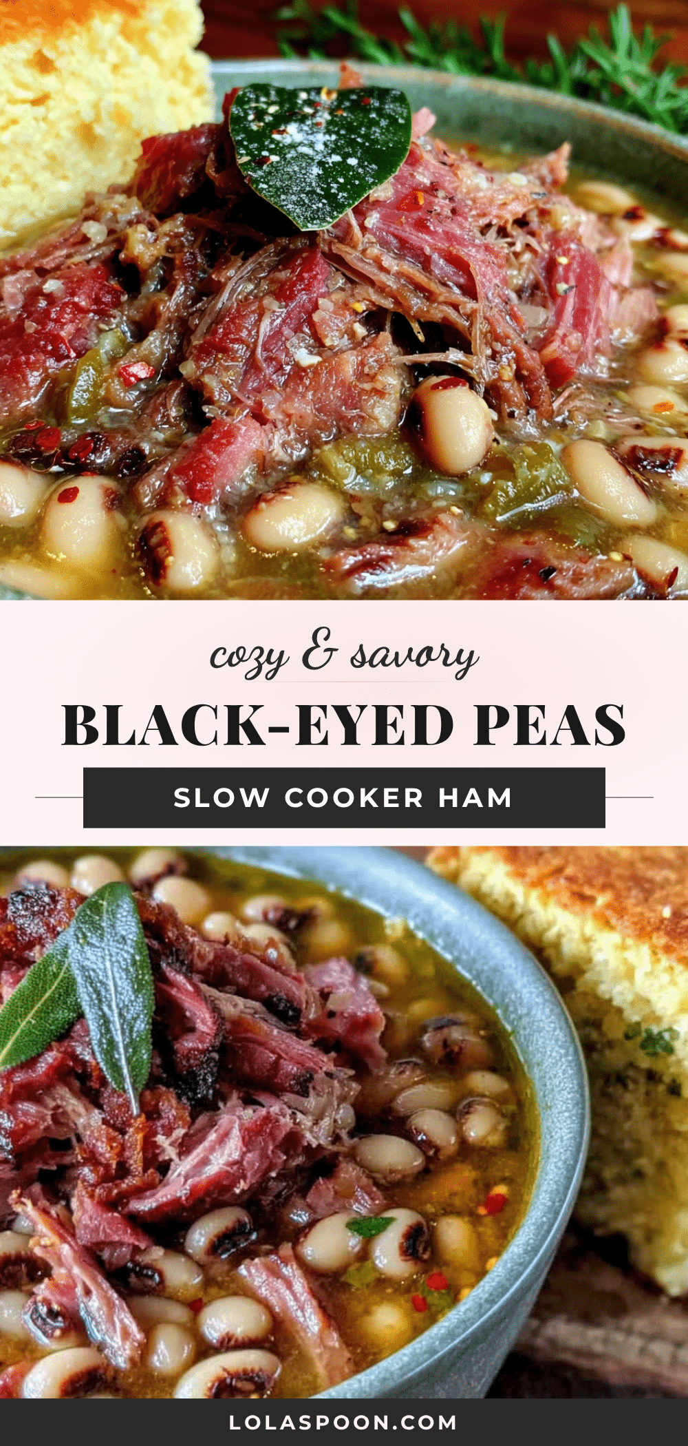 slow cooker black-eyed peas with ham recipe