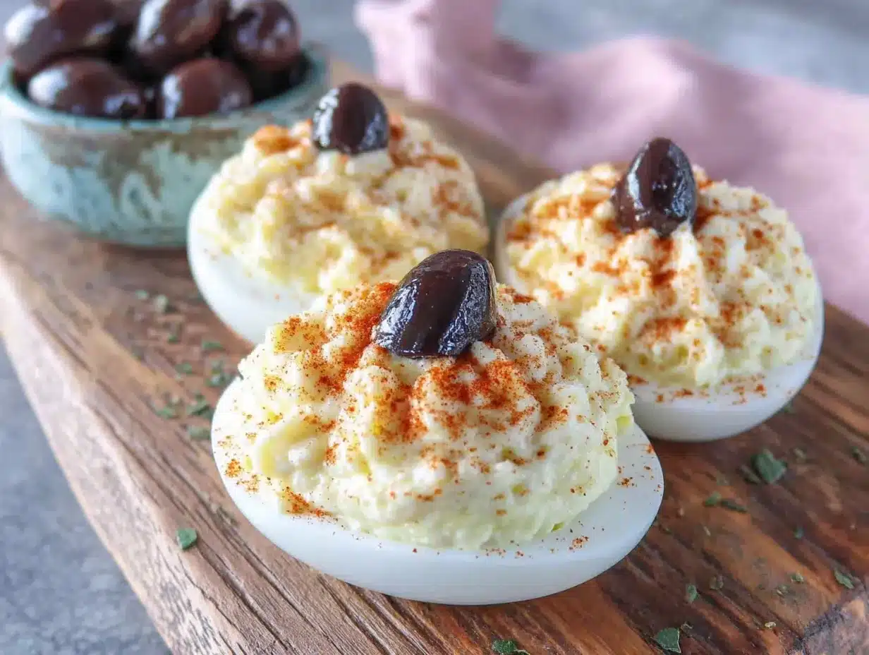 monster eyeball deviled eggs preparation steps